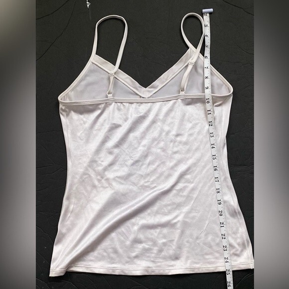 Vanity Fare Body Caress Cami Top Sz XL Stretchy Nylon White - Picture 2 of 5